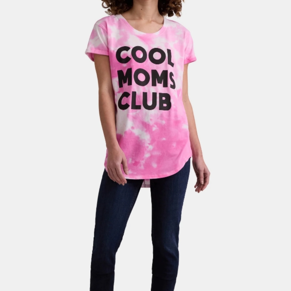 Mother's Day Women's Size M (8-10) "Cool Moms Club" Graphic Tee w/Short Sleeves